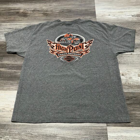 Harley Davidson‎ Motorcycles High Point Cyber Flames Gray Mens XL Biker T-Shirt - Picture 3 of 9